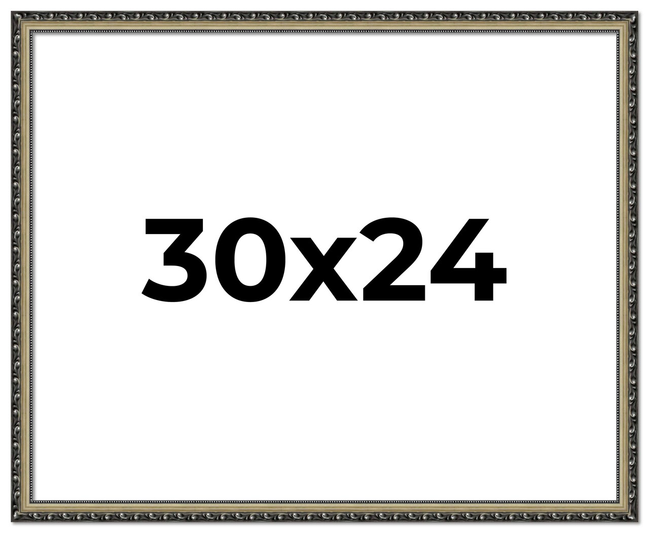 30x24 Solid Wood Antique Picture Frame with UV-Resistant Acrylic & Acid-Free Backing, Available in 4 Finishes: Bronze, Gold, Silver, and Gold with Black